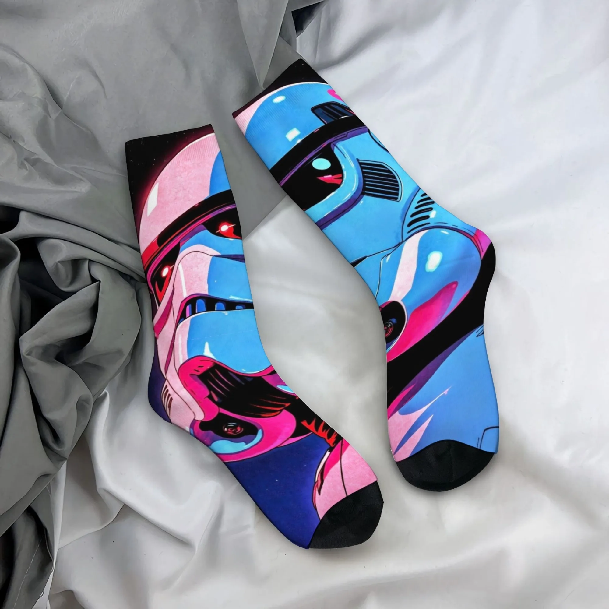 

Зимние носки унисекс с дизайном в стиле аниме робота, идеально подходящие для улицы, забавные уличные модные модные стильные носки