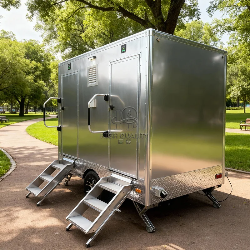 Luxury Restroom Toilets and Shower Outdoor Bathroom Trailer Toilet Mobile Portable Toilet Trailer with Baby Diaper Changing