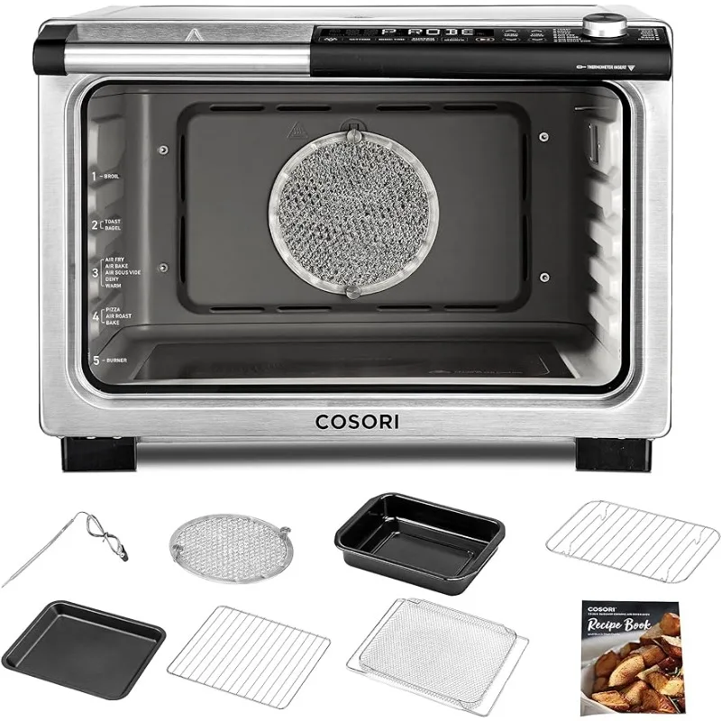 

COSORI 13-in-1 26-Quart Ceramic Air Fryer Toaster Oven Combo, Flat-Sealed Heating Elements for Easy Cleanup, Innovative Burner F