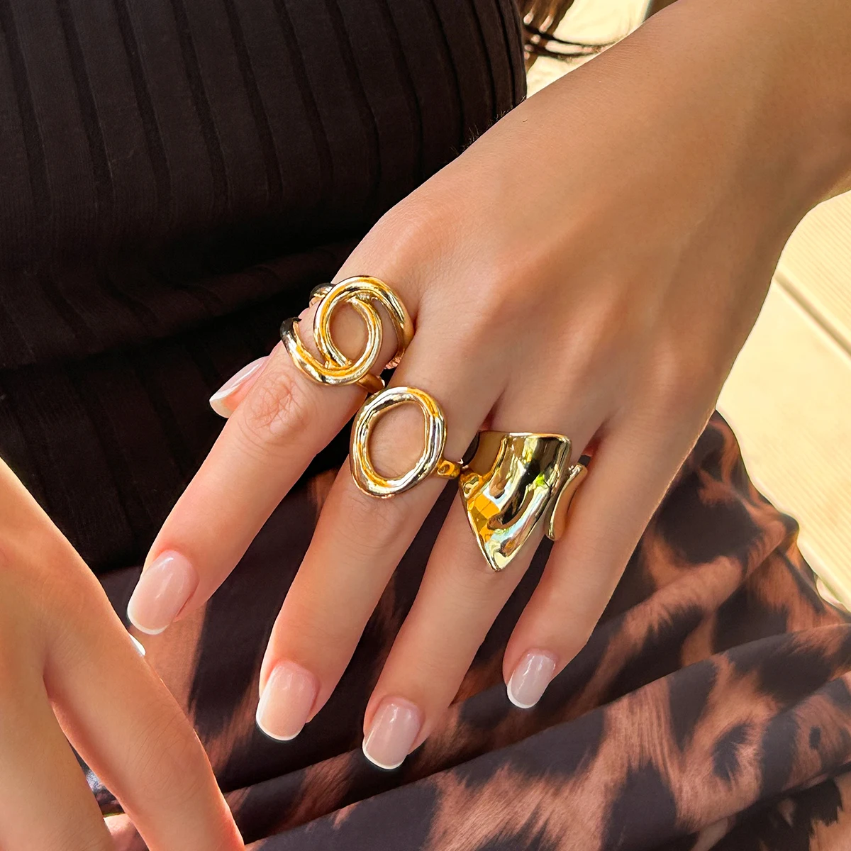 Ingemark Retro Einfache O-förmige Glatte Oberfläche Ringe Frauen 2026 Neue Trendy Täglichen Metall Geometrische Chic Knuckle Ring Paar schmuck