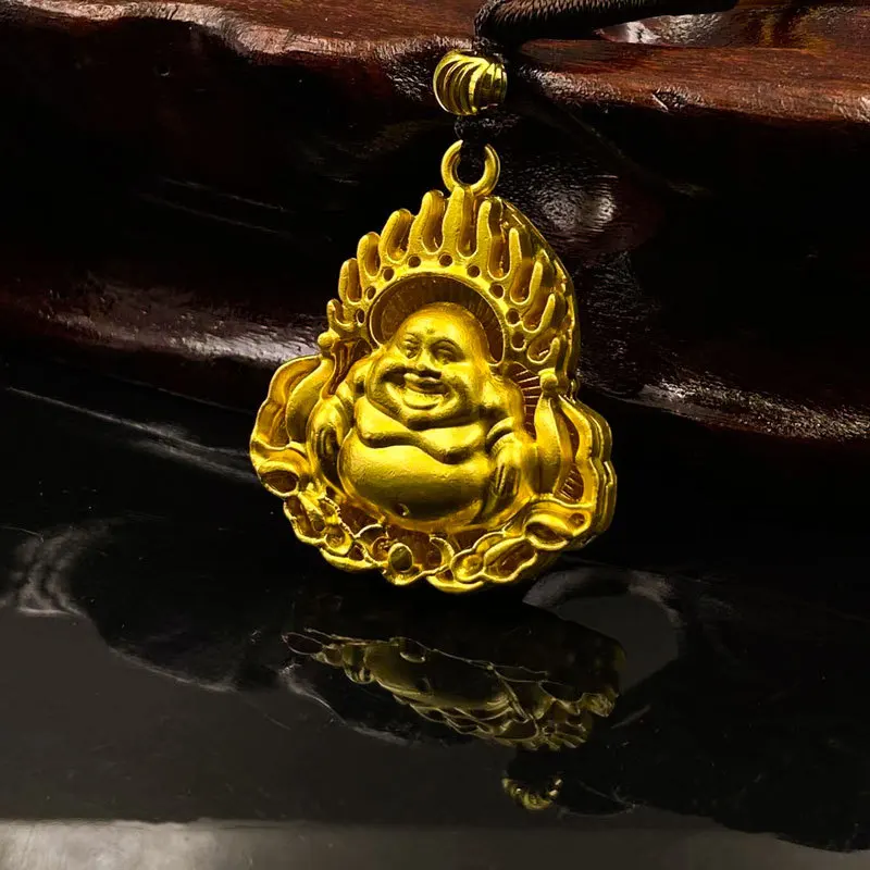 Trendy 3D Gold Squatting Buddha Pendant Necklace Female Choker Accessories Top Quality Silver 925 Chain Necklaces Women Jewelry