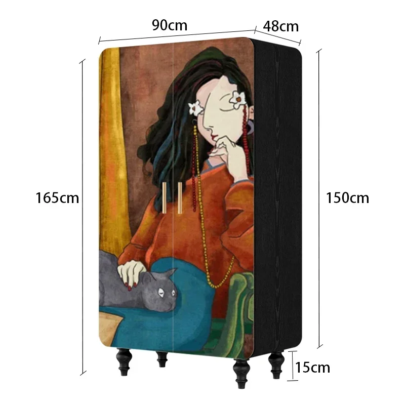 A Niche light luxury B & B solid wood wardrobe modern simple wardrobe bedroom cloakroom storage storage cabinet