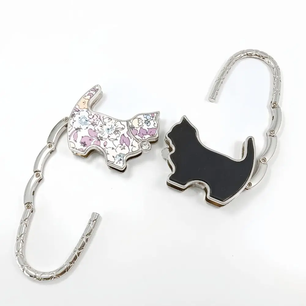 Cute Leopard Print Cat Handbag Hook Foldable Creative Purse Hook for Women Portable Durable Table Hanger for Table