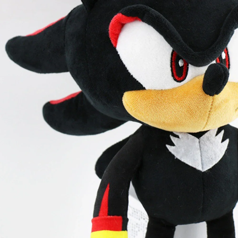 Boneca Sonic The Hedgehog infantil, brinquedo de pelúcia cartoon, anime macio recheado, sombra caudas, presente de Natal e aniversário, alta qualidade 33cm