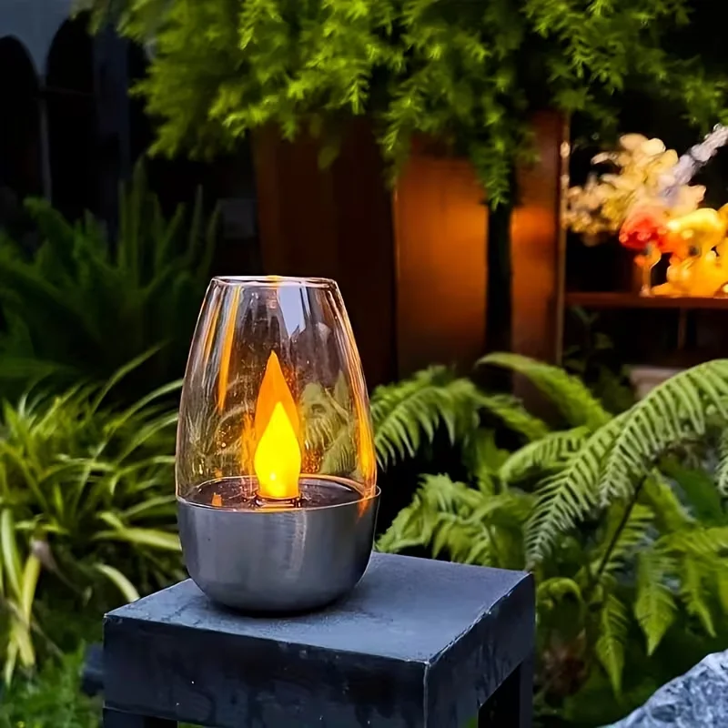 

Solar Outdoor Candle LED Night Light Suitable for Indoor Desktop Step Decoration Garden Lawn Guardrail Street Stairs Steps Party