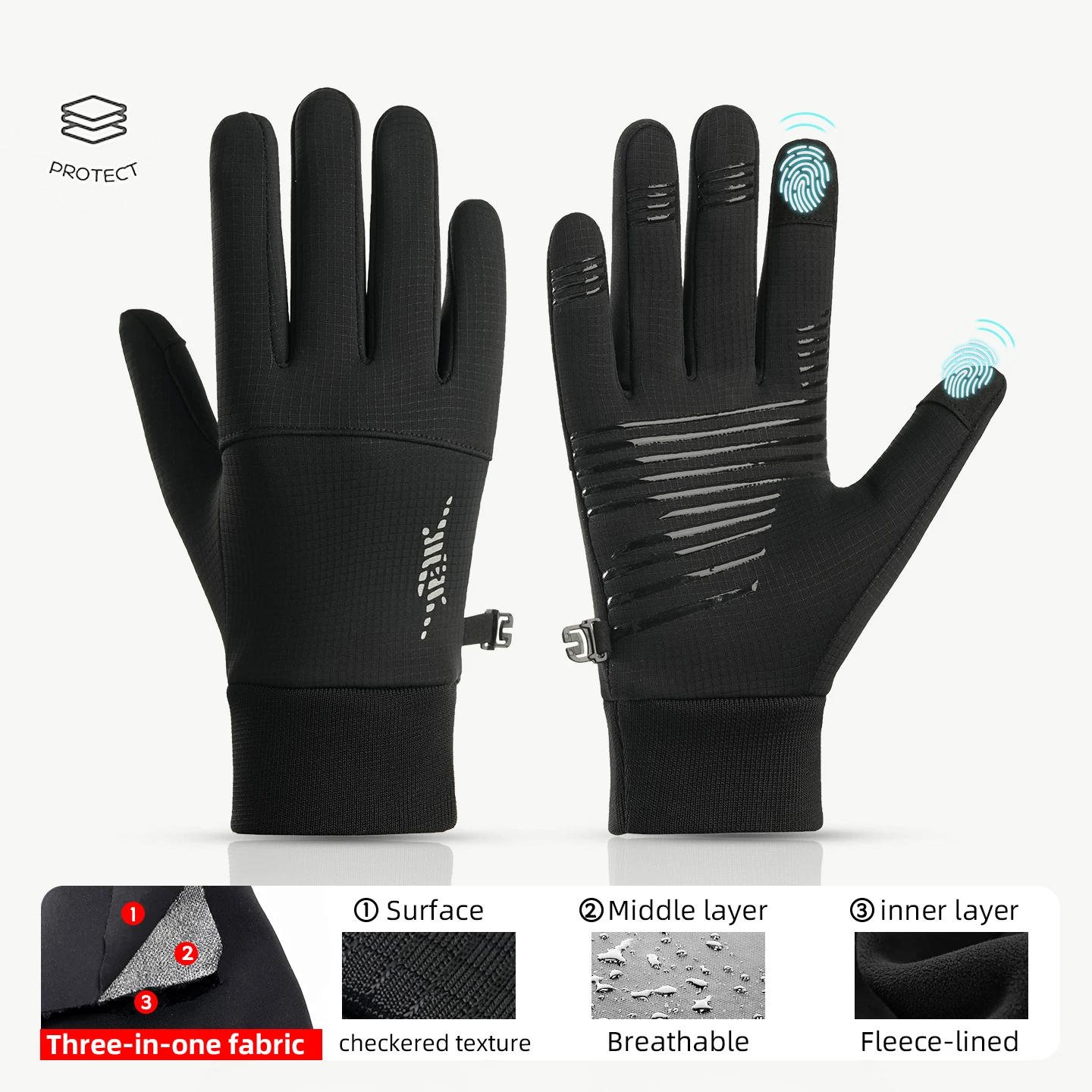 Winter Men's Women's Warm Gloves Windproof Touchscreen Gloves Outdoor Sports Cycling Fishing Skiing Running Gloves