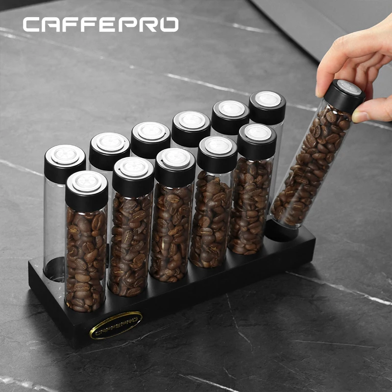 Caffepro Coffee Beans Storage Tube Container Display Single Dose Tea Exhaust Valve Barista Tools Espresso Accessories Coffeeware
