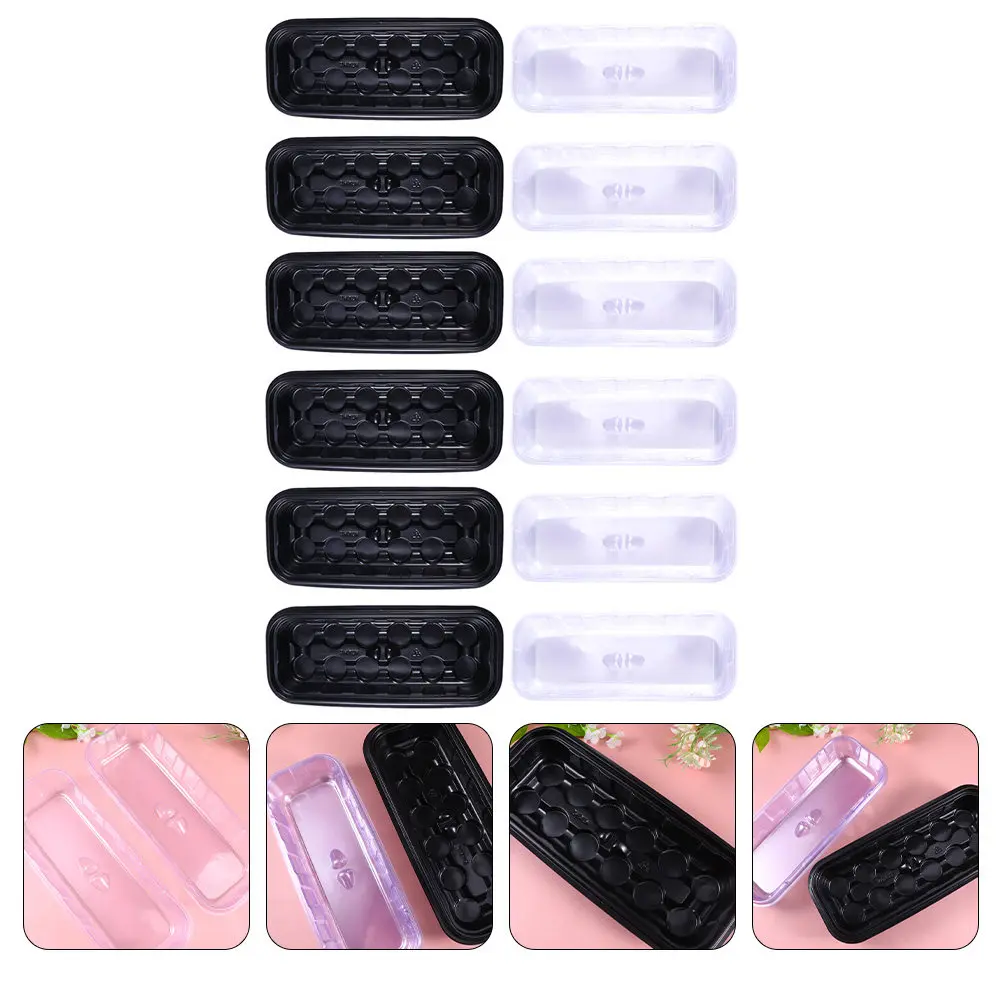

6Sets 12-Cell Transparent Plastic Seed Starting Tray with Humid Mini Greenhouse Lid for Gardening Sprouting Microgreens