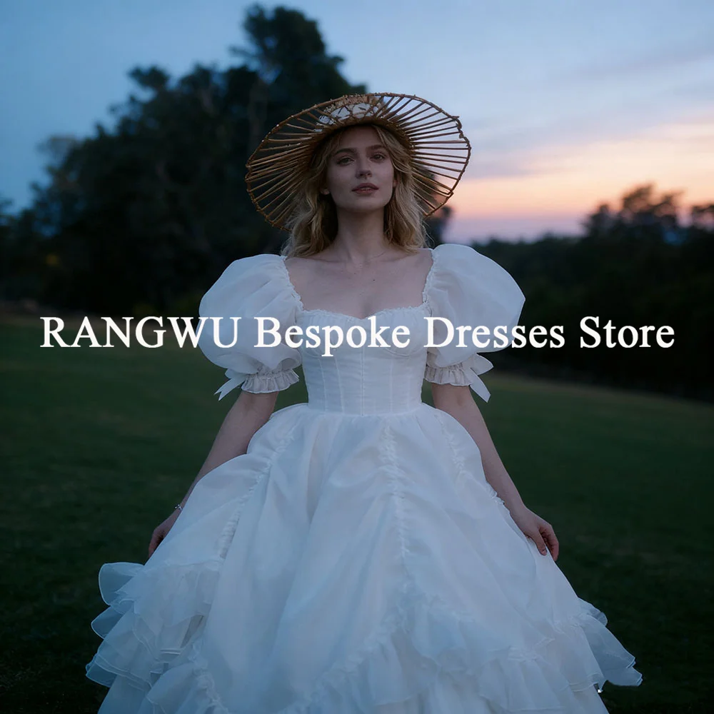 Роскошное пляжное свадебное платье в стиле рококо в стиле бохо с оборками, многоуровневое викторианское платье невесты с короткими рукавами, загадочная невеста по индивидуальному заказу