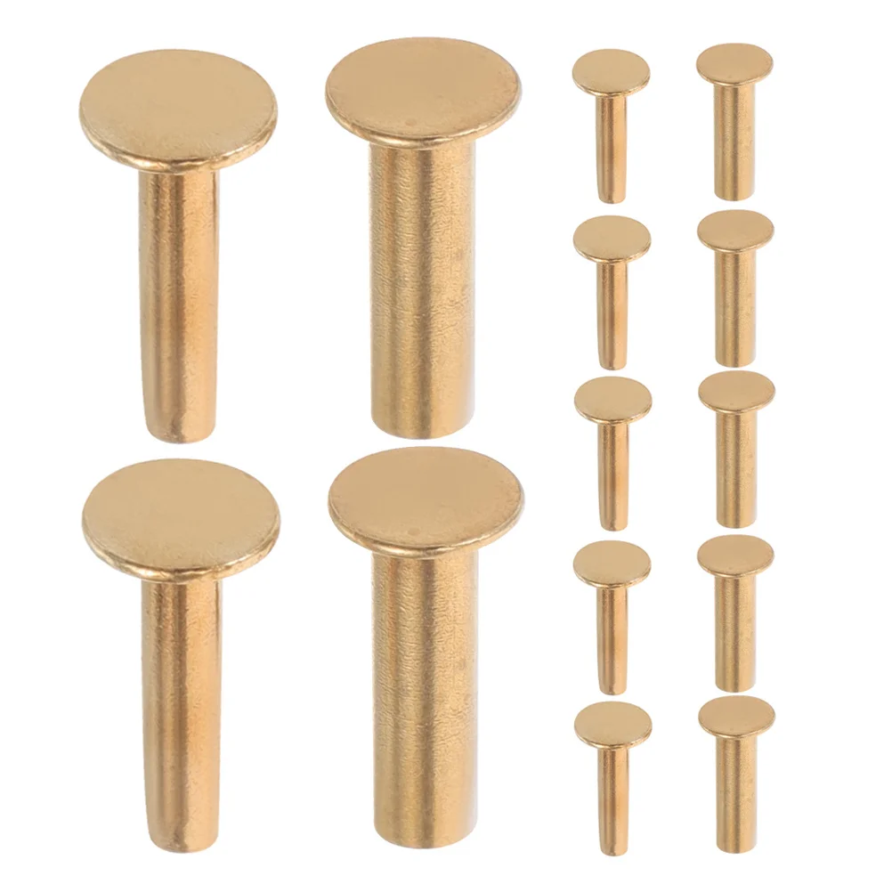 

7Pairs Knife Handle Fasteners Copper Rivet Installation DIY Kit 1.6cm Cutlery Rivets for Stable Grip and Durability