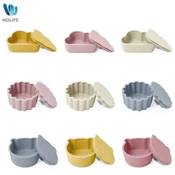 WOLIFE Baby Food Storage Box Portable Snack Storage Box Kids Edible Grade Silicone Snack Cups Baby Travel Tableware Accessories