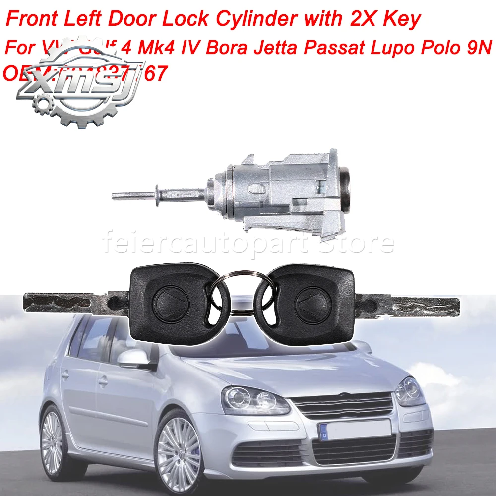 

604837167 Cerradura de puerta para VW Golf 4 Mk4 IV Bora Jetta Passat Lupo Polo 9N CILINDRO delantero izquierdo con 2 llaves