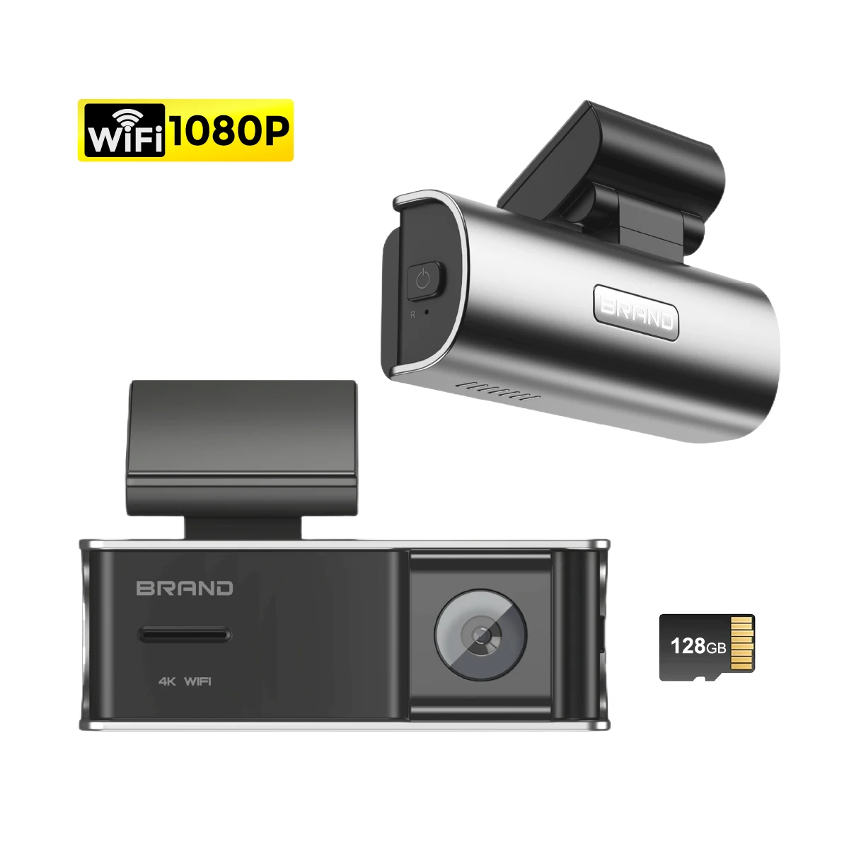 

4K Car DVR DashCam With Dual Lens Front and Rear GPS Wifi Car Black Box Car Camera Dash Cam Recorder