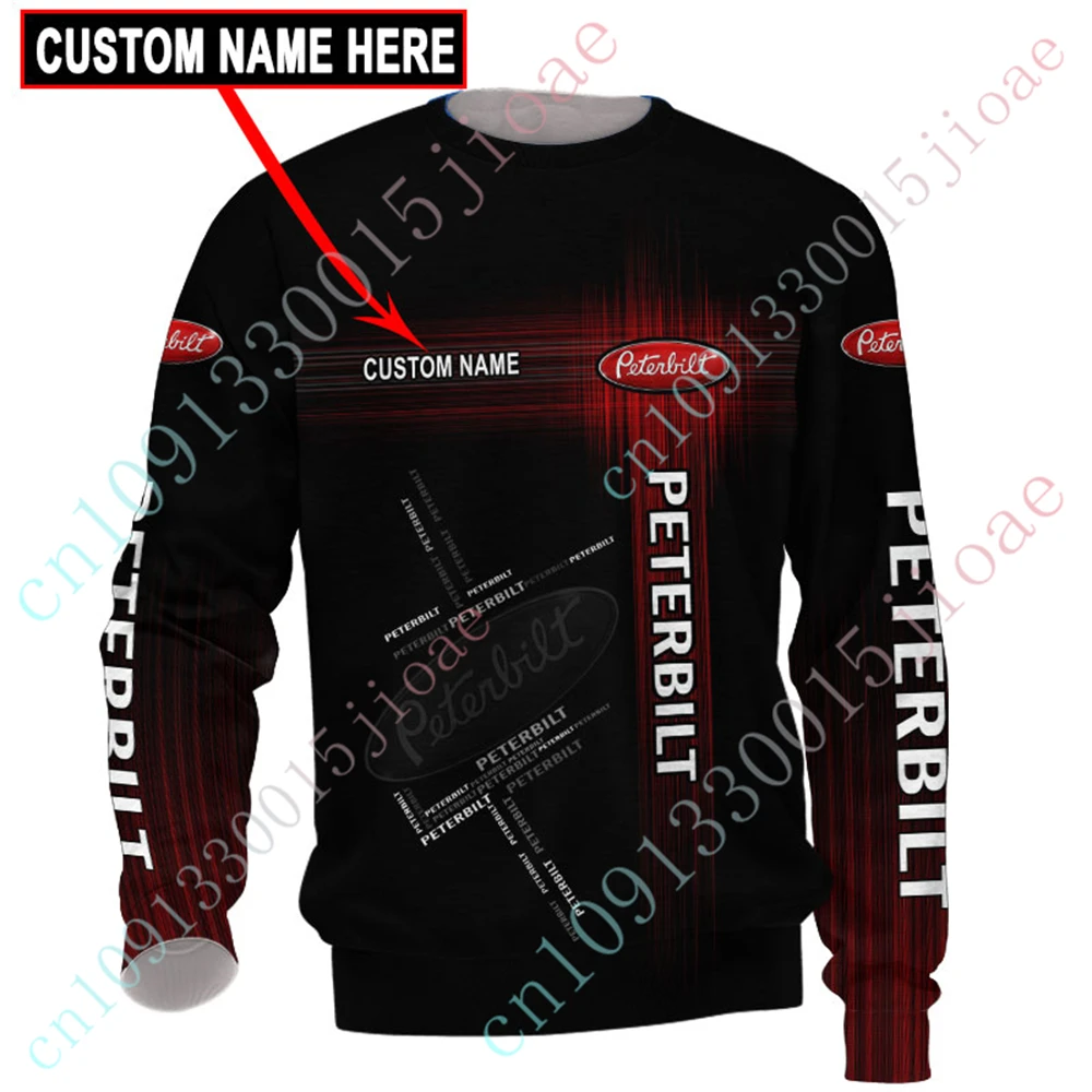 Peterbilt Oversized T-shirt Luxury O Neck Long Sleeve Unisex Clothing Casual Sweatshirt Anime T Shirt For Men Women Custom Logo