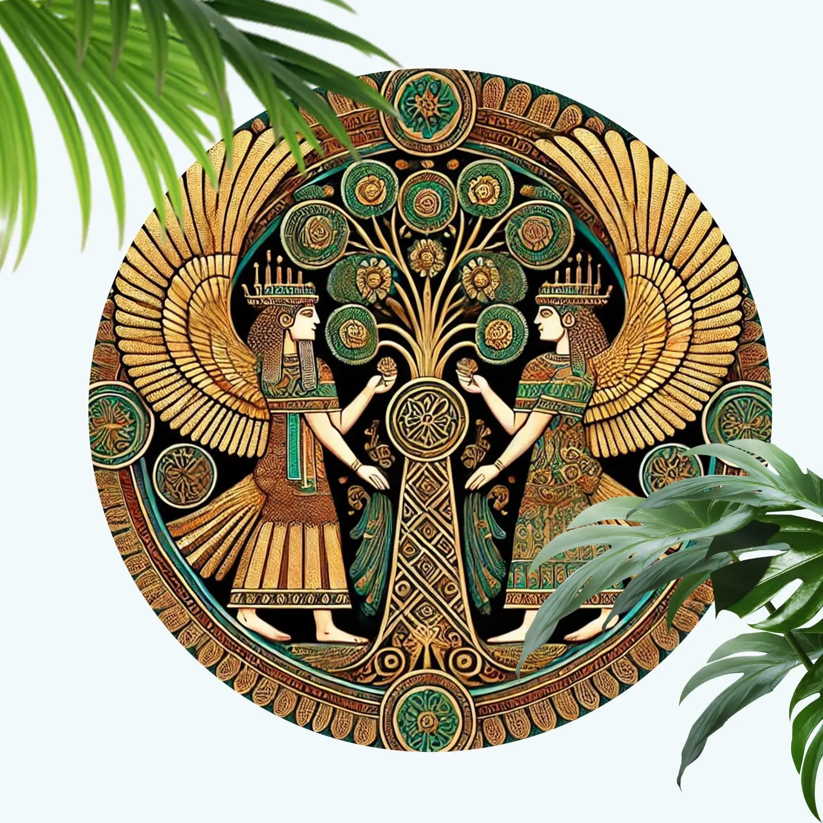 Room Decor 1pc Anunnaki Alien Round Aluminum Wall Art, 19.81x19.81 cm, Durable Metal Signage, Easy to Hang, Waterproof, Heat and