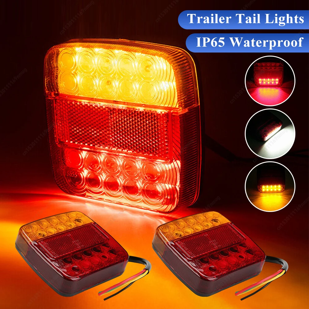 

2 шт. 26 светодиодных стоп-сигналов IP65 Водонепроницаемый 12 В автомобильный светильник номерного знака Задний фонарь заднего хода стоп-сигнала для прицепа Грузовик RV Лодка