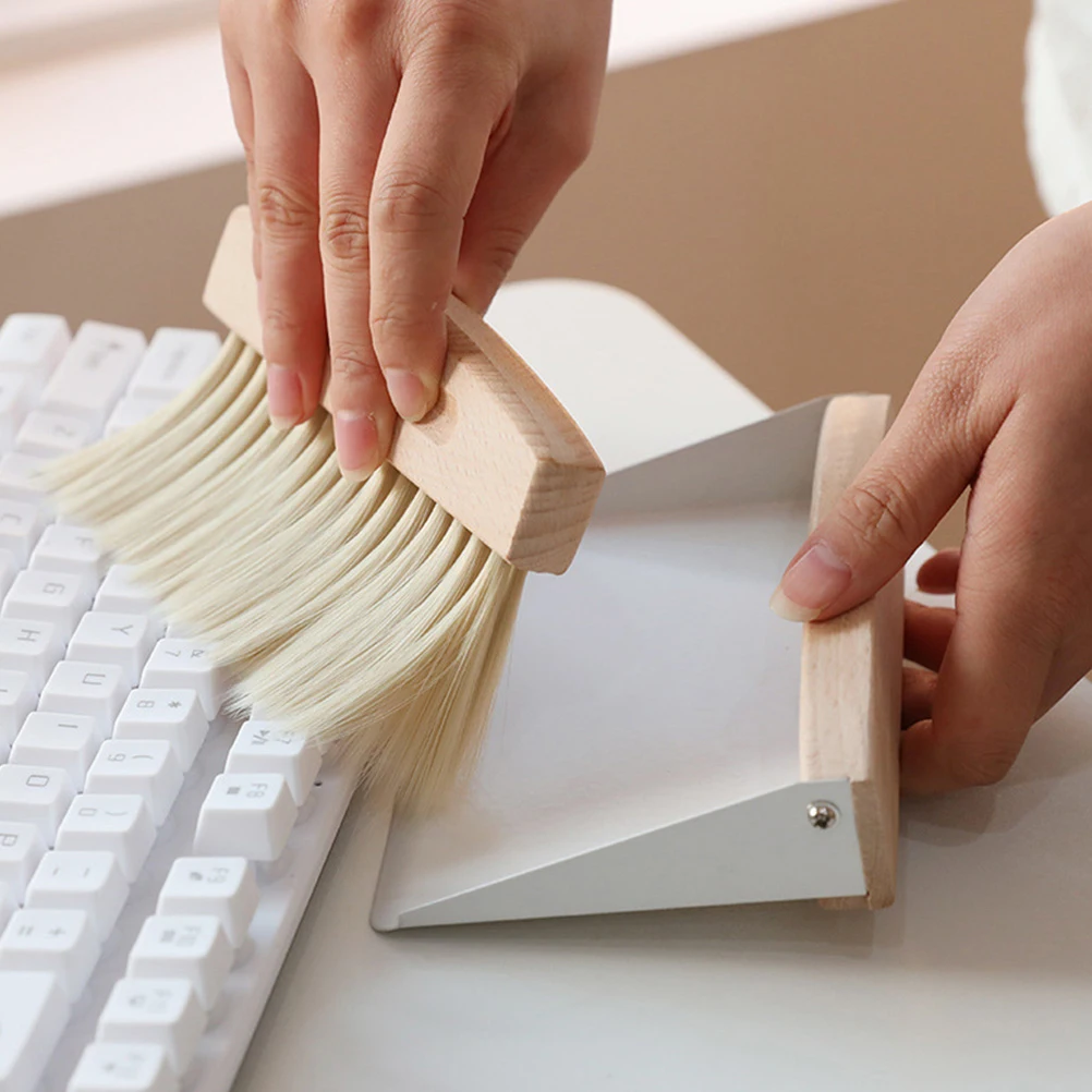 

Mini Broom Dustpan Set Small Cleaning Tool Desktop Brush Keyboard Cleaner Air Vent Sweeper Car Gaps Detailing Brush Portable