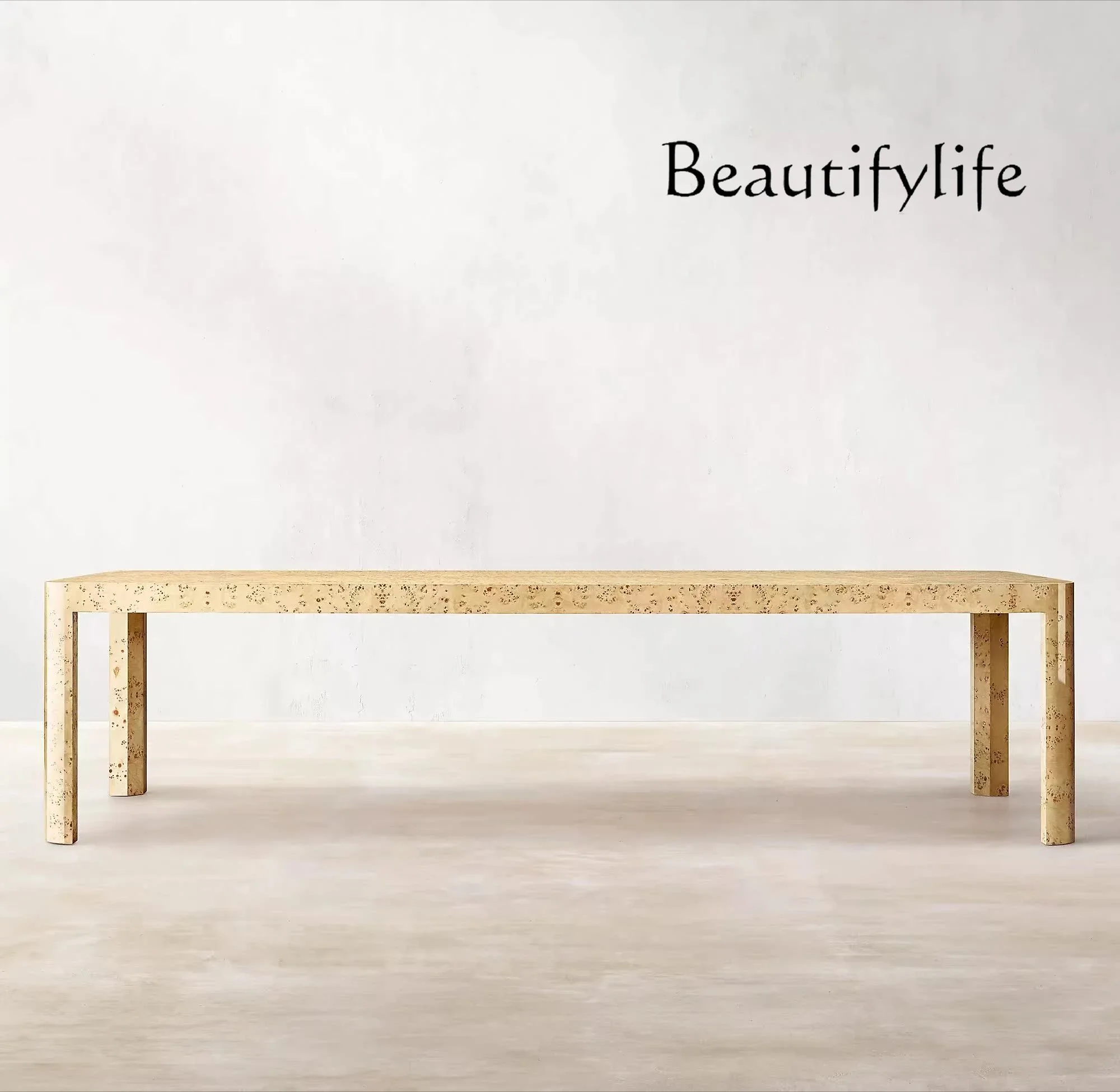 

M American Country Living Room Household Multi-person Tree Tumor Bark Solid Wood Round Dining Table Hotel Villa Model Room