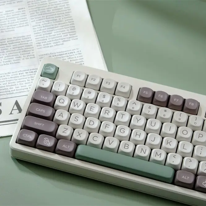 

125-клавишные колпачки для клавиш Green Forest MOA Profile DyeSub PBT, аниме-игра GMK, колпачки для клавиш с большим медведем для переключателя Mx, механическая клавиатура DIY GMK