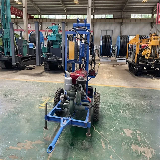 جهاز حفر آبار المياه المحمول بعمق 150 مترًا، محرك ديزل، آلة بئر صغيرة للاحتياجات السكنية والزراعية