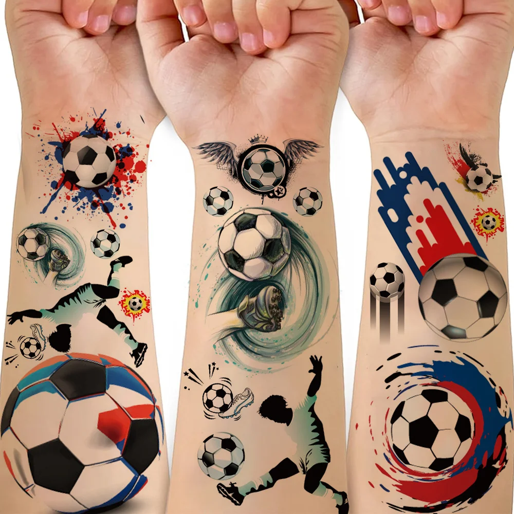 10 Sheets Football Temporary Tattoos Football Tattoo Sticker Temporary Tattoos