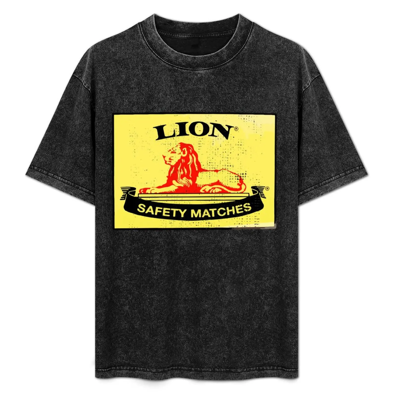 

Lion Safety Matches Distressed T-Shirt summer tops summer top graphic t shirt vintage Clothing mens t shirts