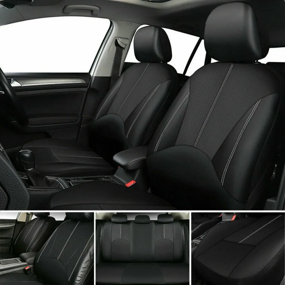 Car Seat Covers PU Leather Full Set 3 Row 7 Seats Protector for Truck SUV Van