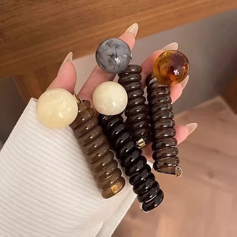 Cute Braid Rubber Bands for Women Girls Telephone Wire Hair Ties Spiral Spool Headbands Ponytail Girls Hair Accessories