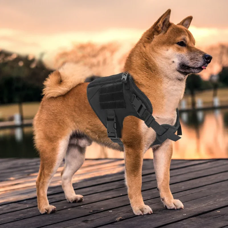 Large Dog Collar Military Dog Harness And Leash Set Pet Training Vest Tactical German Shepherd K9 Harnesses For Small Dogs