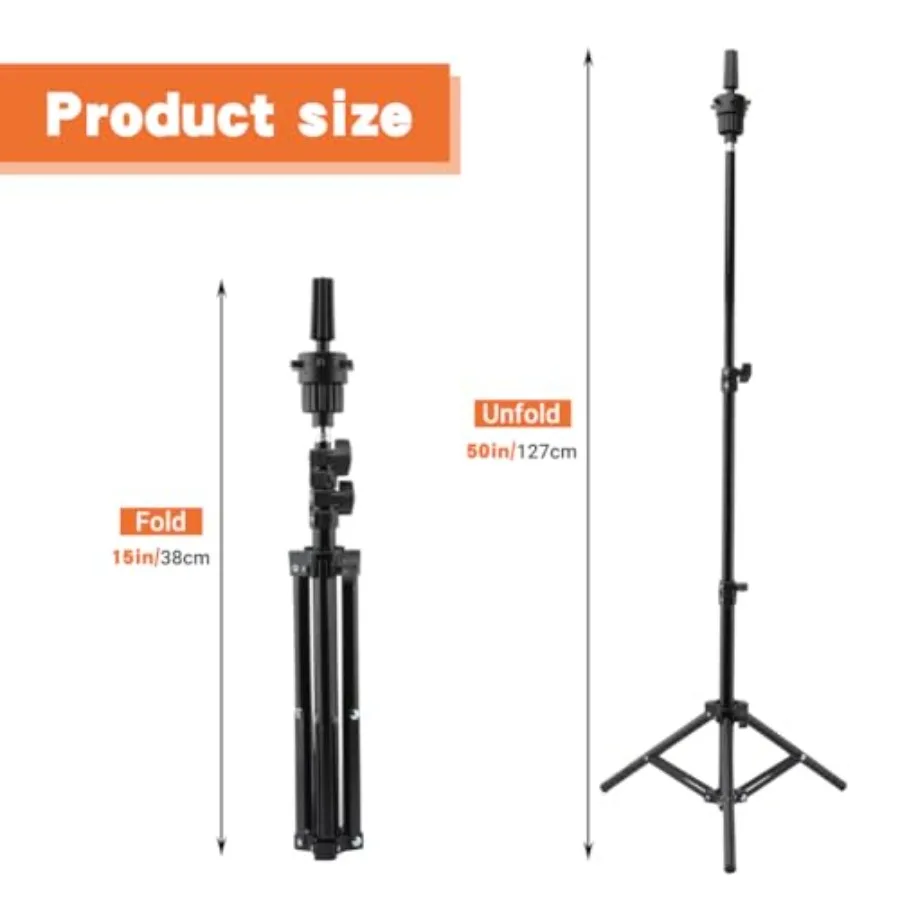 حامل شعر مستعار ثلاثي القوائم قابل للتعديل مع حامل مشبك للتدريب على التجميل وتصفيف الشعر، حقيبة تخزين محمولة متضمنة Su