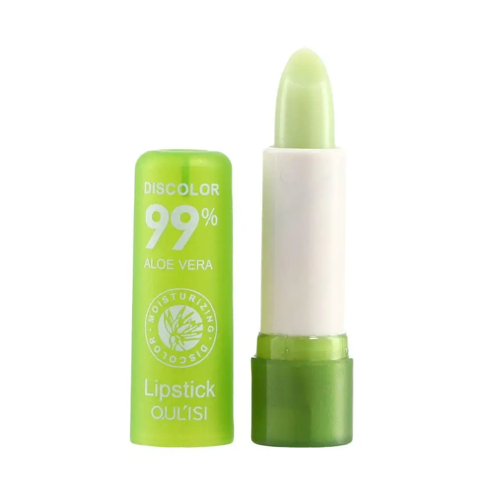 Lip Balm Lipstick Aloe Vera Strawberry Makeup Lip Care Long Lipstick Lasting Moisturizing Color Changing Lipstick Mood Beau G7Y8