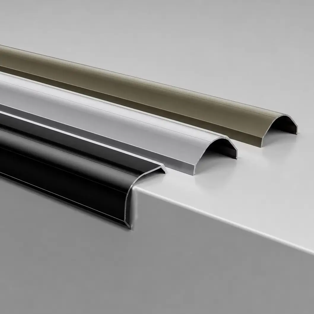 Aluminum Alloy Rounded Corner Trim, 3 Pack Self Adhesive Wall Corner Protector, 90cm Long 30mm Wide Tile Edge Trim, 6 Colors Cur