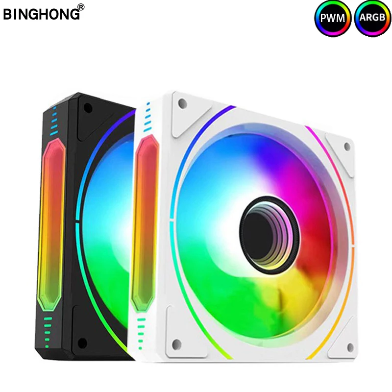 Infinite Space ARGB Fan Case Fan 120mm 5V 4pin PWM Intelligent Temperature Control CPU Cooling Fan PC Cooling Fan Water Cooling