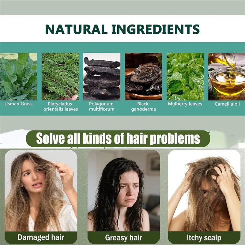 120g Polygonum Multiflorum,Platycladus Orientalis Leaves,Usman Grass Shampoo Bar, Handmade Soap