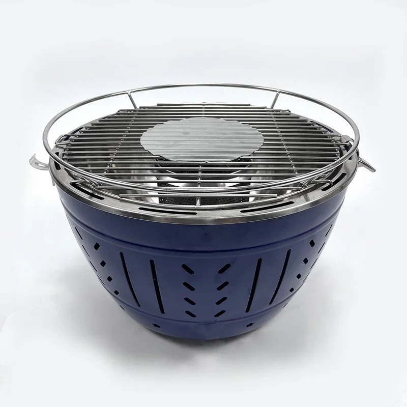 Portable BBQ Charcoal Grill, Household Lotus Grill, with Internal Fan, Smokeless and Anti-scalding Grill