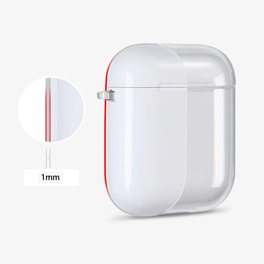 Funda de silicona suave para auriculares Apple AirPods 1a generación/2a generación, funda transparente de lujo para auriculares inalámbricos Bluetooth