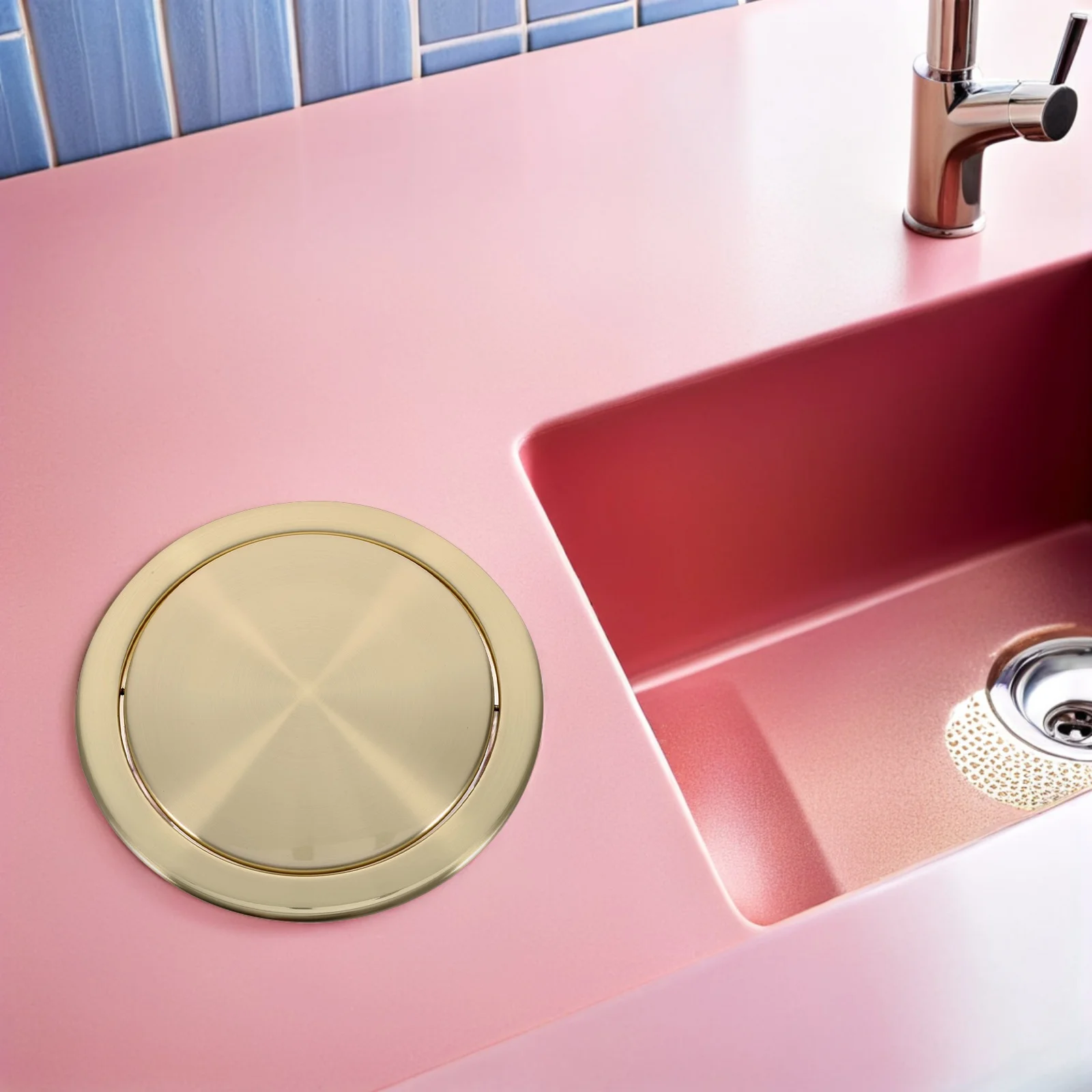 빌트인 카운터탑 쓰레기통 뚜껑 스테인리스 스틸 매립형 설치 주방 욕실 악취 제어 스윙 웨이스트 슈트 커버