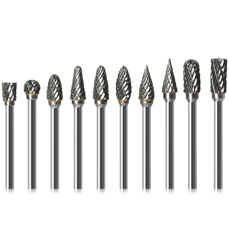 1 pçs arquivo de cortador rotativo rebarba de carboneto de tungstênio 3x6mm haste rebarbas rotativas corte moedor bit metalurgia fresagem cnc ferramenta