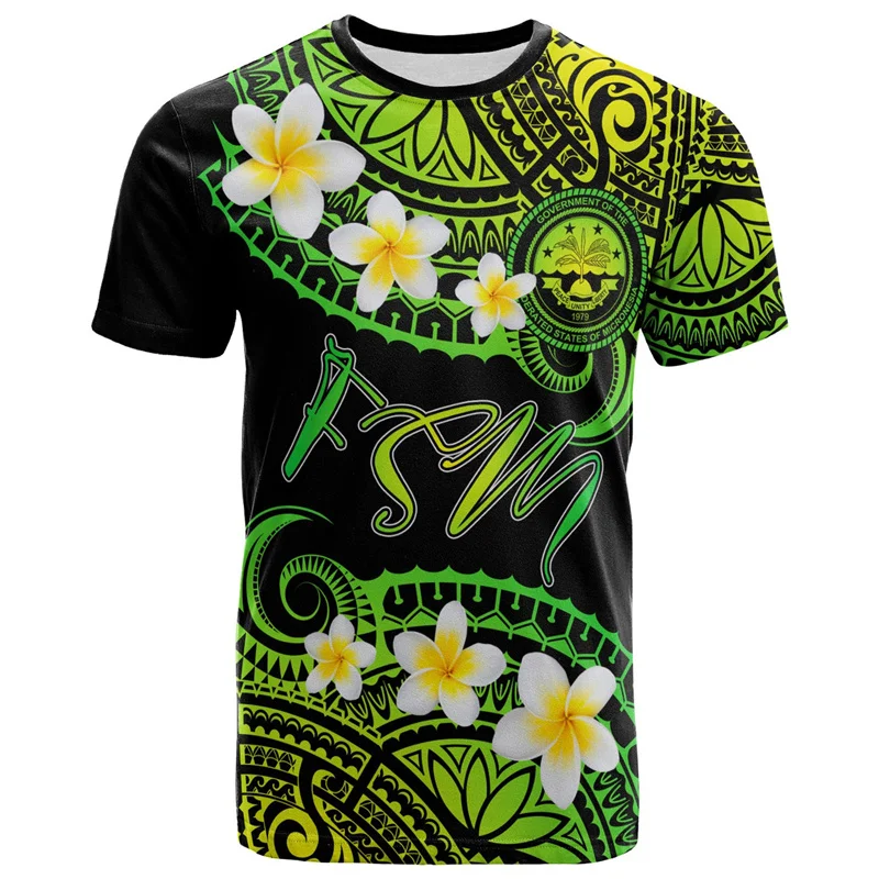 3D Federated States Of Micronesia FSM Polynesian Style Printing T Shirt Flag Of FSM Graphic T-shirts For Men Fashion Sports Tops