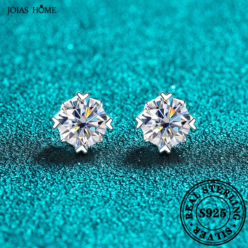 JOIAS HOME Silver925 Moissanite Jewel Earrings for Women, Fashionable, Elegant, and Elegant Holiday Gift for Wife and Girlfriend