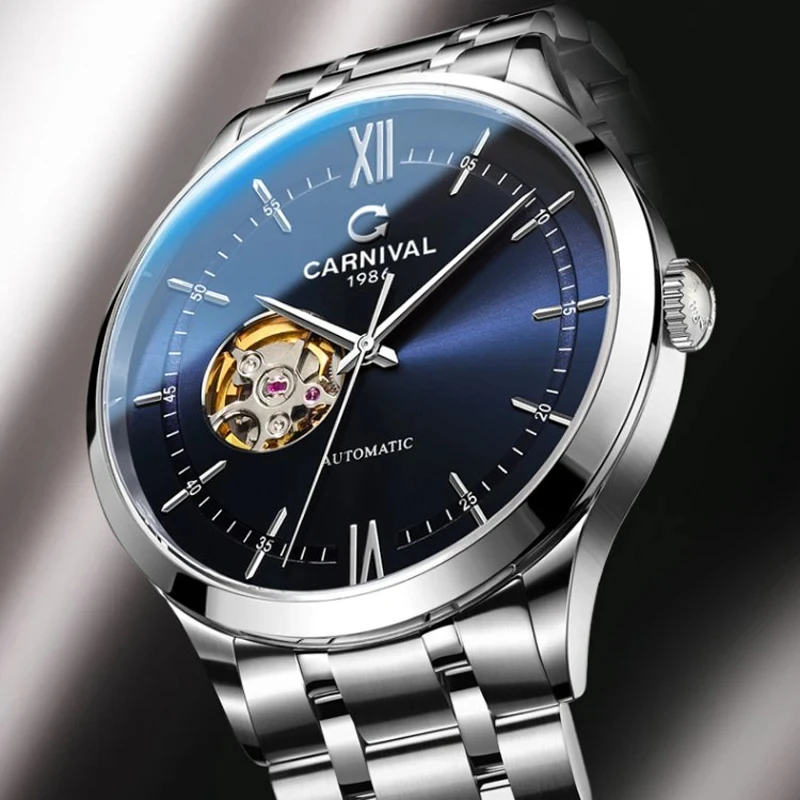 Iw carnaval masculino relógios de pulso mecânicos movimento automático espelho de safira ultra-fino simples impermeabilização relógio de luxo para homem