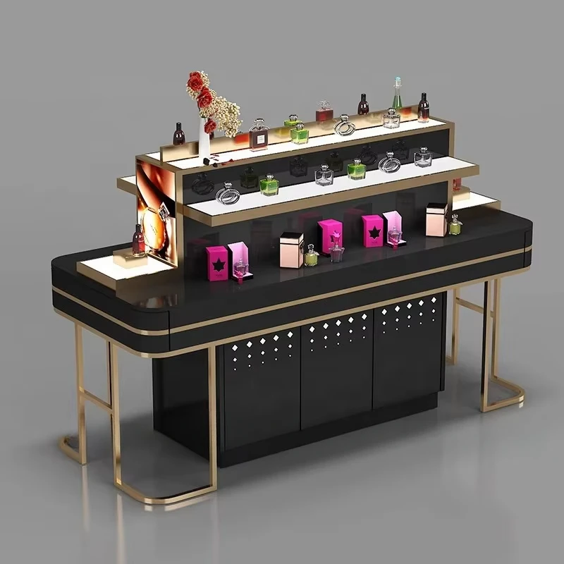 

Wholesale Perfume Cosmetic Display Stands Popular Display Racks Cosmetics Cabinet Metal Cosmetic Rack Display Shelving