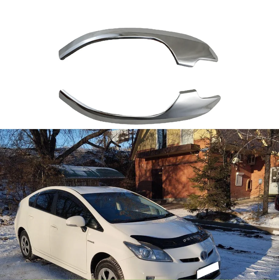 

Chrome Rear View Mirror Strip Trim For 2011-2014 Toyota Prius 30 ABS Decorative Protect Side Lid Trim 2pcs