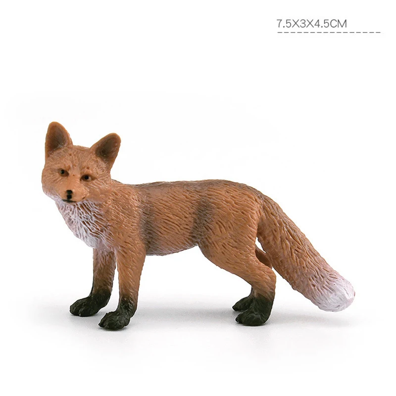 Simulation Forest Animal Fox Model Realistic Red Fox White Fox Decorative Desktop Static Decorative Ornaments Children Toys Gift