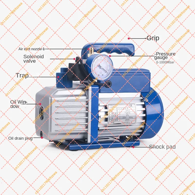 SVP-1 Single Stage Vacuum Pump 180W, HVAC Evacuation Pump for 1-Ton AC R410A R134a R22