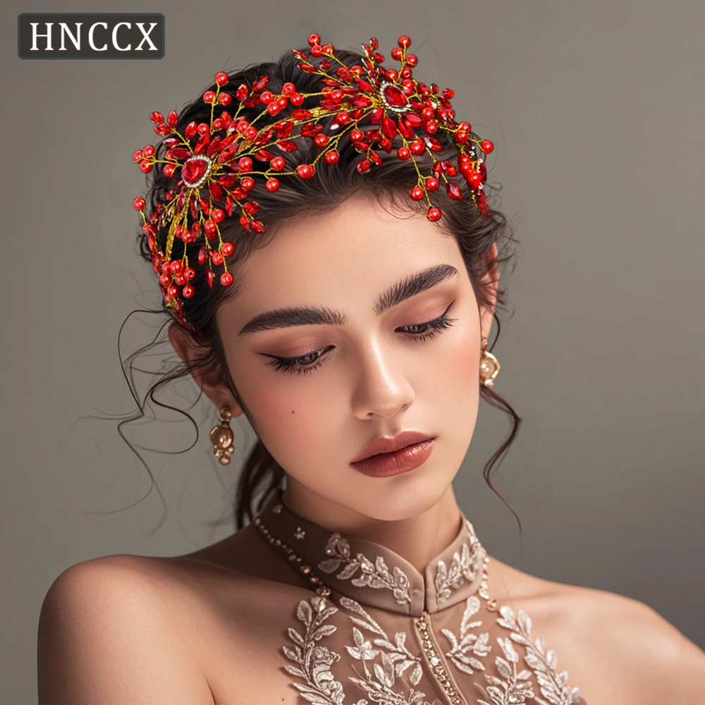 

HNCCX Wedding Rhinestone Hair Hoop Bride Hairbands Party Crown Bridal Tiara Vintage Hair Accessories Banquet Headband CP906