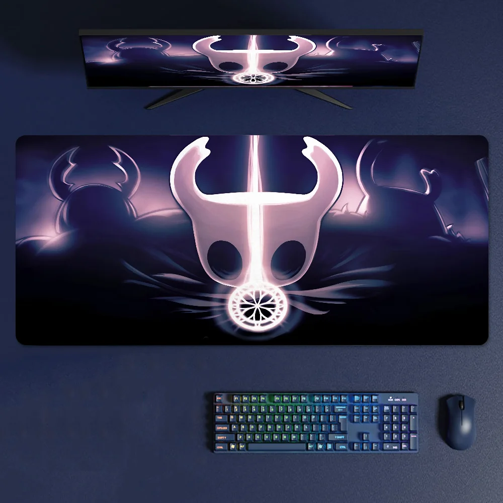 H-Hollow Knight-Grand tapis de souris de jeu LockEdge épais, clavier d'ordinateur, table, bureau, polymères