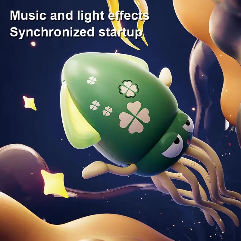 Juguete divertido de pulpo bailando para gatear, detección automática, evita obstáculos, mascota electrónica con luz musical, regalos de Navidad para niños, 1 ud.
