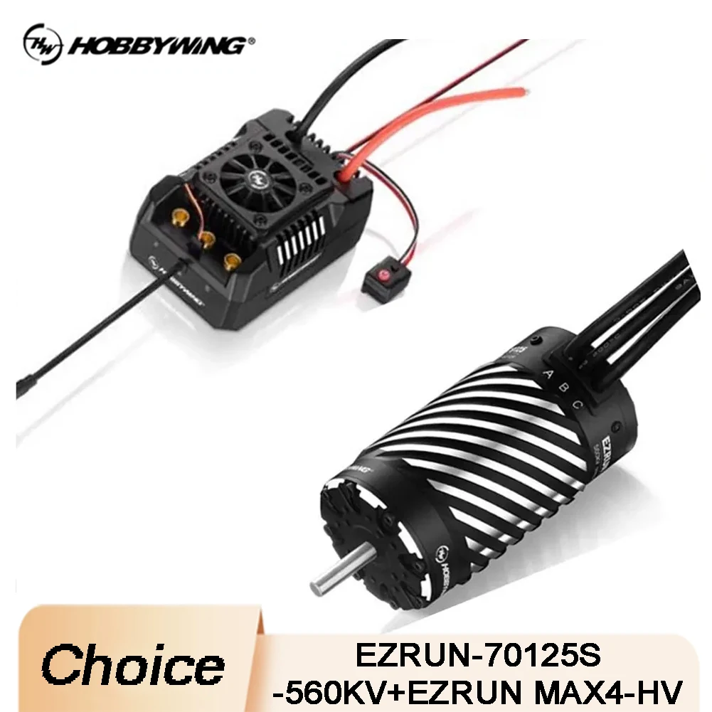 

Hobbywing EZRUN MAX4 HV 300A 6-12S Brushless ESC 70125SD KV560 8-12S 4 Pole Brushless Sensored Motor Combo For 1/5 RC Trucks Car