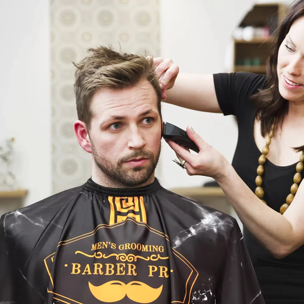 New Haircut Hairdresser Barber Cloth Hairdressing Pattern Apron Polyester Cape Professional Hairdresser Hair Cutting Gown